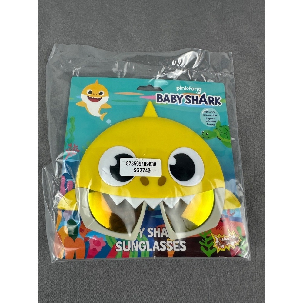 BABY SHARK YELLOW SUNGLASSES 100% UV protection - SUN-STACHES  NEW‎